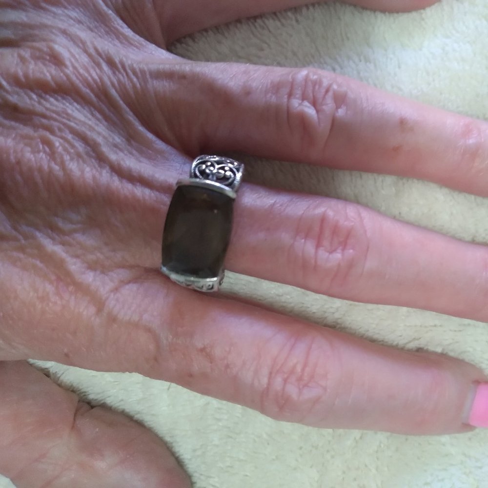 GENUINE TIGER EYE RING WITH DETAILS - Picture 2 of 3